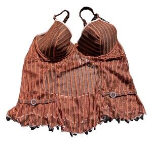 The Escante Collection Bustier Underwire Sheer Back Closure Festival 3X